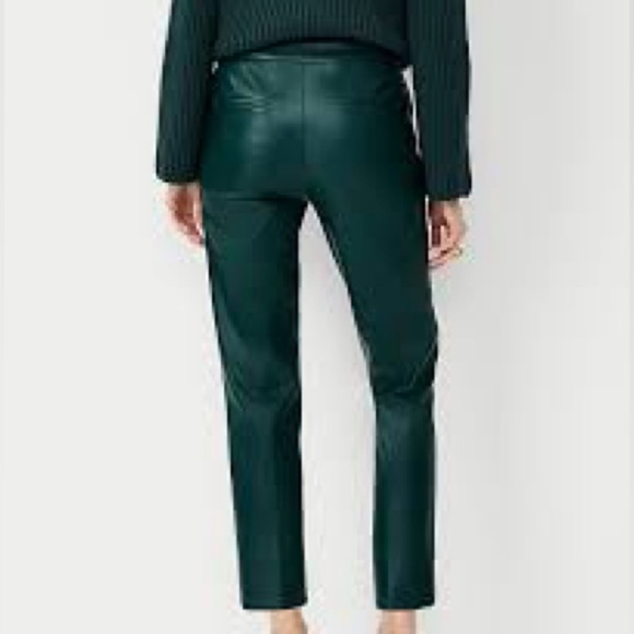 Ann Taylor Factory,The Eva Ankle Pant in Faux Leather, Curvy, Green, Size 4/6 - Picture 6 of 8